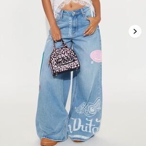 Von Dutch Eyeball Wide Leg Jeans - Light Wash NWT